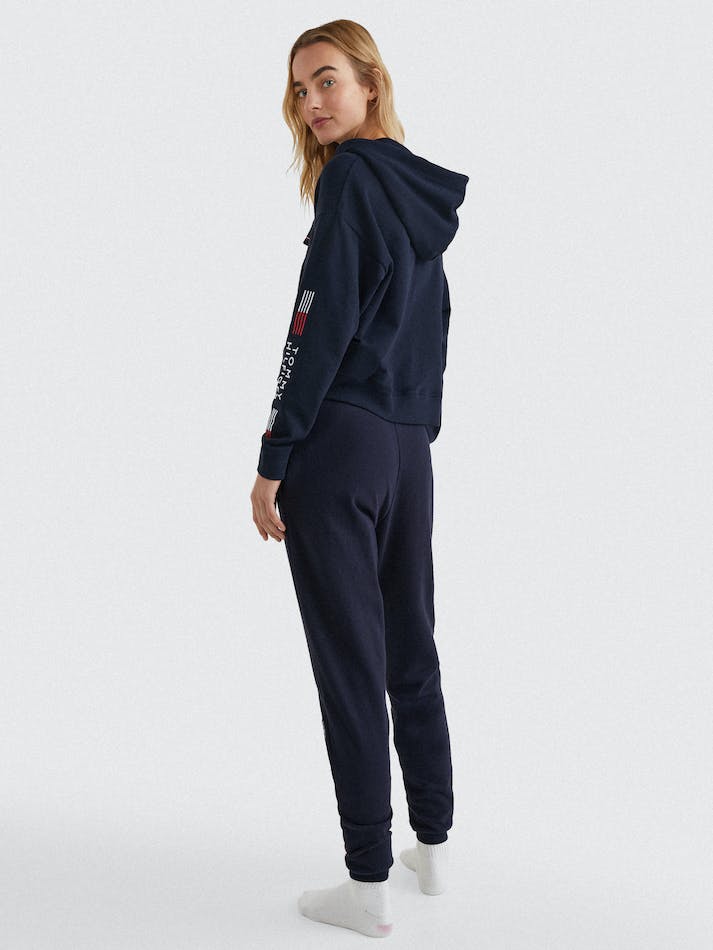 Tommy Hilfiger TH Half-Zip Women's Hoodie Blue | hUjjFn2SbkBD