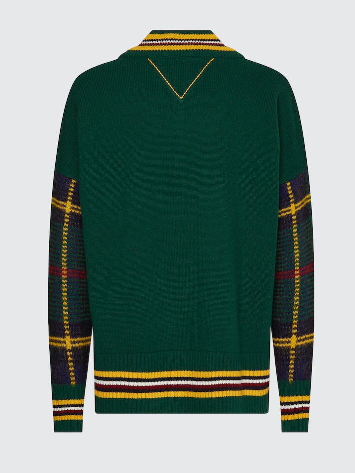 Tommy Hilfiger TH Monogram Black Watch Tartan Men's Sweaters Green | ecICga2Scz0T