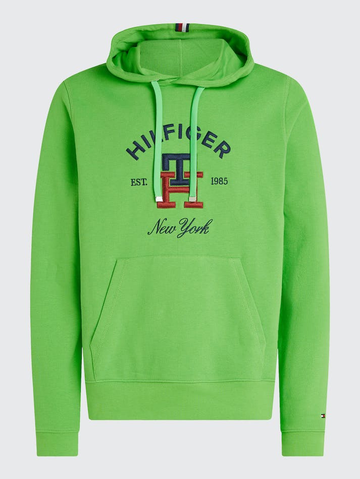 Tommy Hilfiger TH Monogram Embroidery Men's Hoodie Light Green | mPgwWDvixJjX