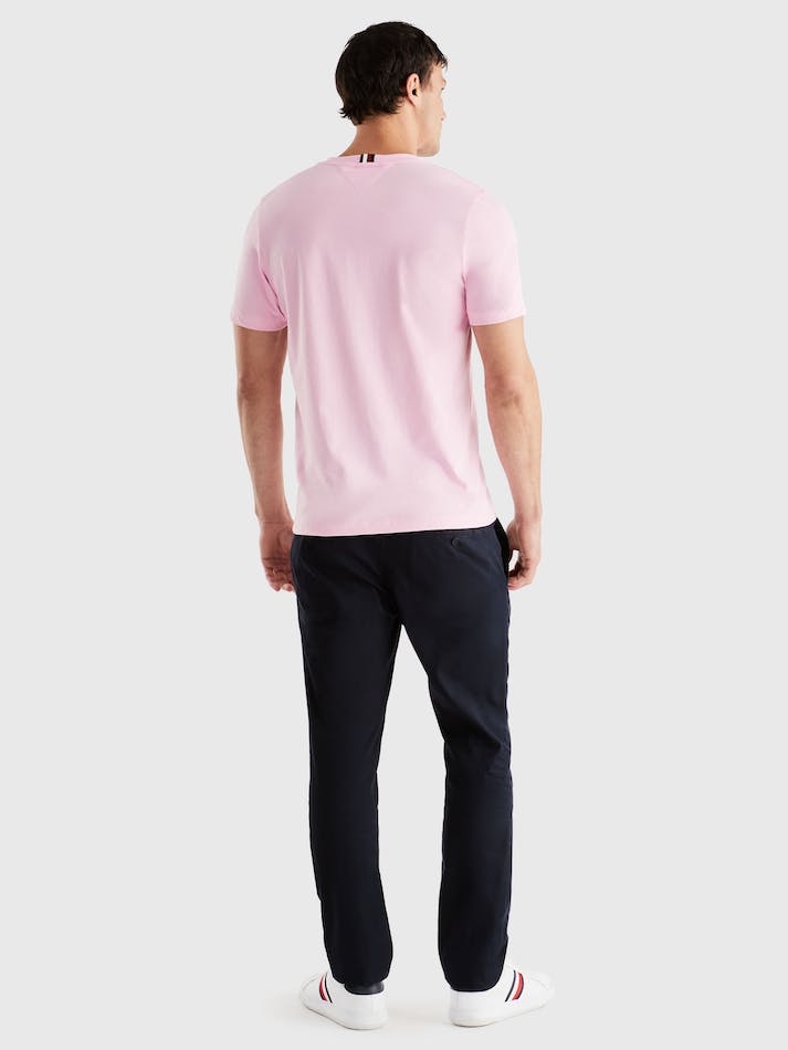 Tommy Hilfiger TH Monogram Essential Embroidery Men's T Shirts Pink | PiEYchvm8XvO