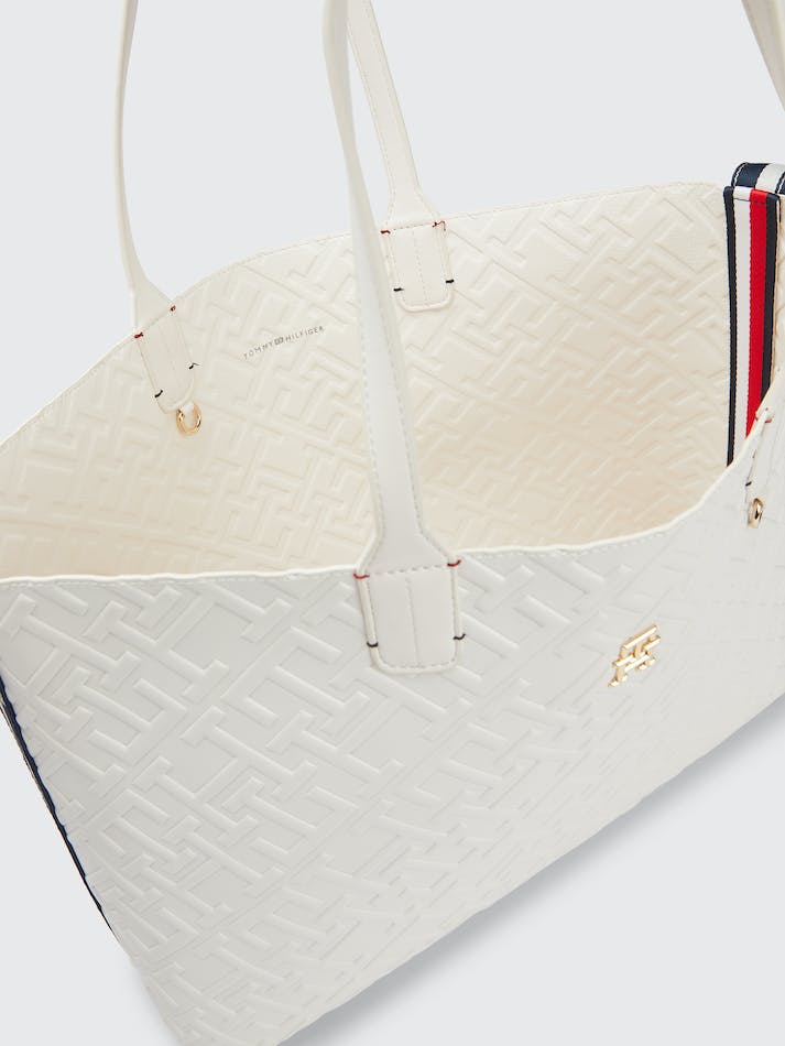 Tommy Hilfiger TH Monogram Iconic Embossed Women's Bags White | sqhGbcpRYttM