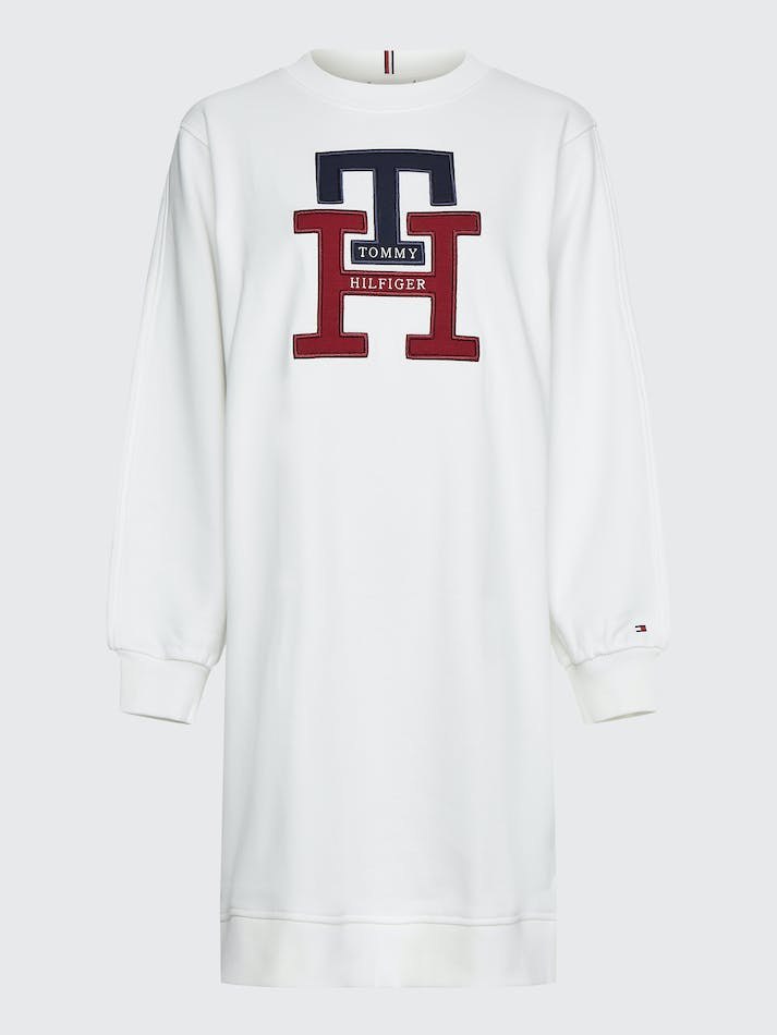 Tommy Hilfiger TH Monogram Jumper Women's Dress White | SH6fLKjbOjXj