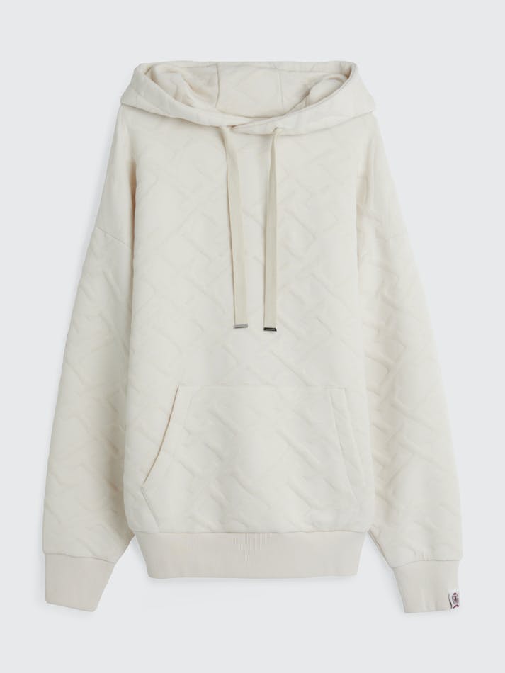 Tommy Hilfiger TH Monogram Quilted Padded Jacquard Men's Hoodie White | eugGtaHUaQ4x