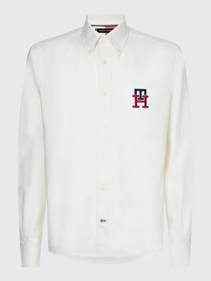 Tommy Hilfiger TH Monogram Regular Fit Oxford Men's Shirts Light | UCzfHLQdbSdW