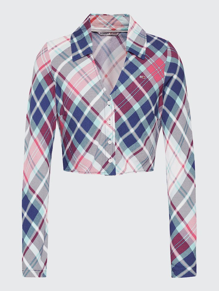 Tommy Jeans Tartan Cropped Women's Shirts Tartan | KfkVNWejLajg