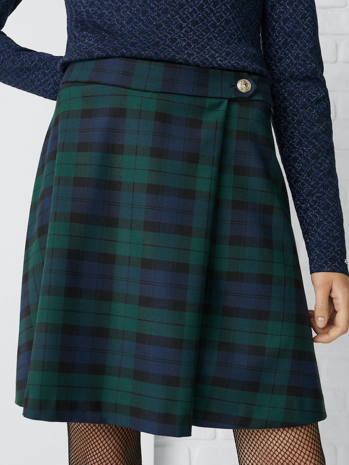 Tommy Hilfiger Tartan Mini Women's Skirts Black | 5JDLKEVcQBI6