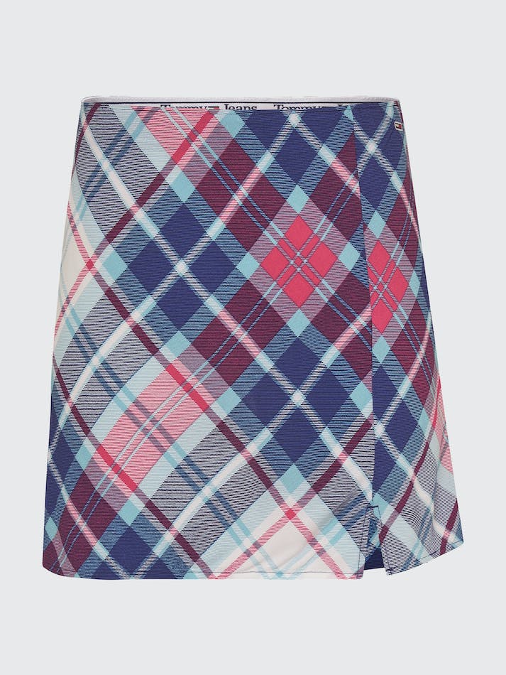 Tommy Jeans Tartan Side Slit Mini Women's Skirts Tartan | LC6aGVOOaDT9