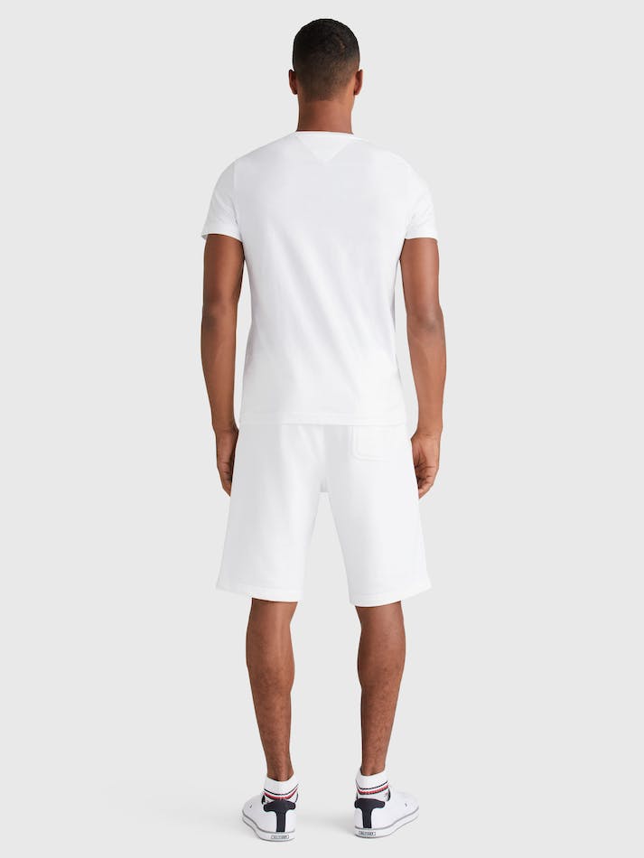 Tommy Hilfiger Text Bar Men's T Shirts White | LoJDIR6LY4II