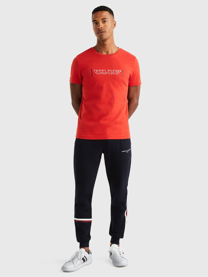 Tommy Hilfiger Text Corp Men's T Shirts Empire Flame | U265DwF2B4mm