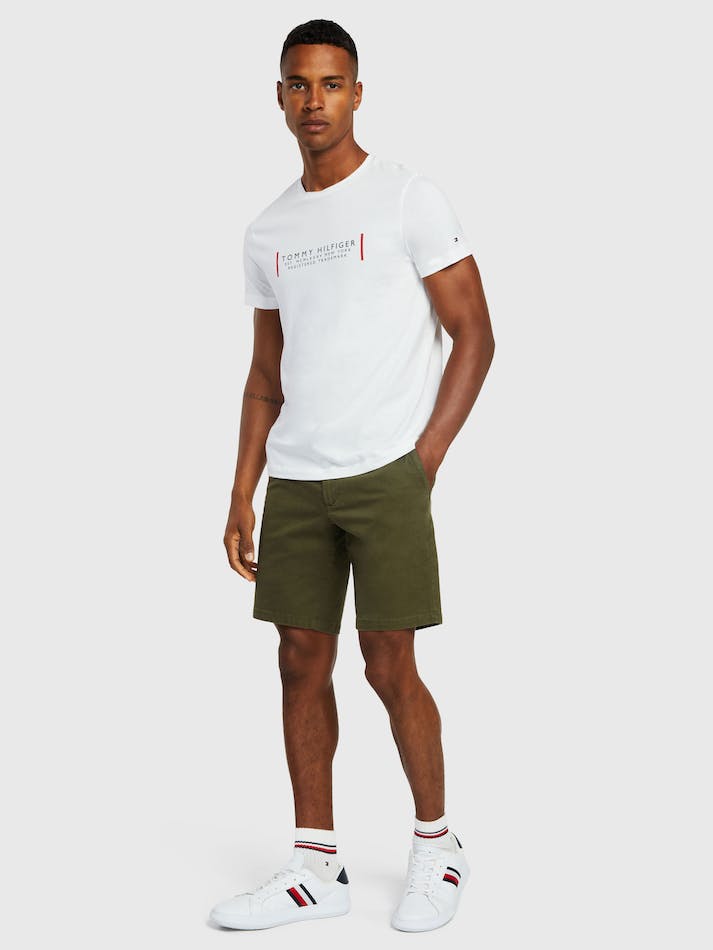 Tommy Hilfiger Text Corp Men's T Shirts White | UYDnArV3dGVY