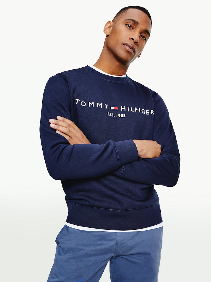 Tommy Hilfiger Th Flex Logo Men\'s Sweatshirt Blue | f04nphABn4US