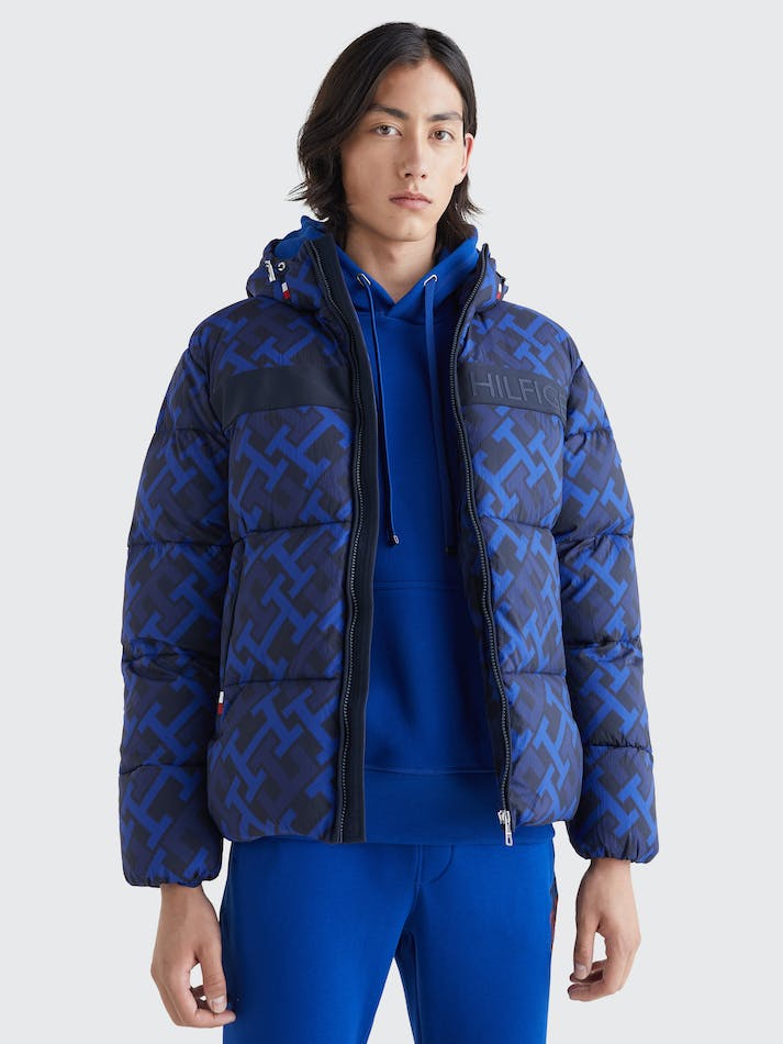 Tommy Hilfiger Th Monogram Print High-Loft Puffer Men's Jackets Monogram Allover | d05JyIP4WkyQ