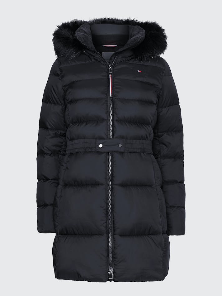 Tommy Hilfiger Th Protect Padded Belted Puffer Women's Coats Black | 7l8V5yYa5brk