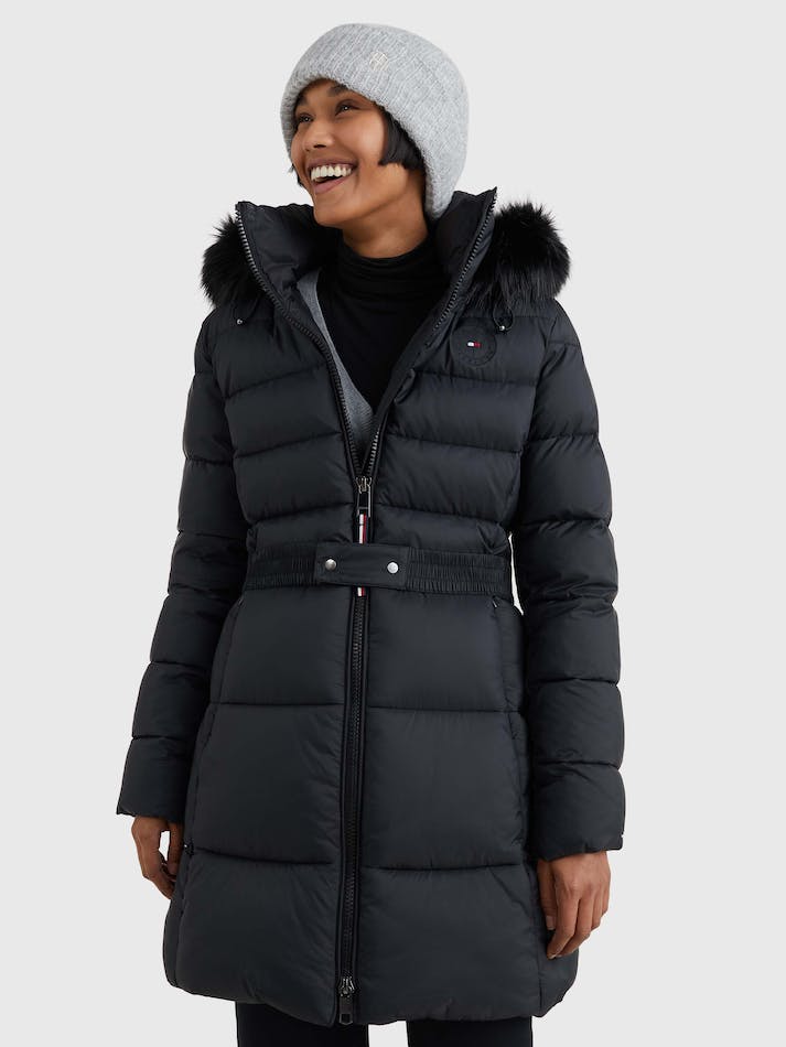 Tommy Hilfiger Th Protect Padded Belted Puffer Women's Coats Black | 7l8V5yYa5brk