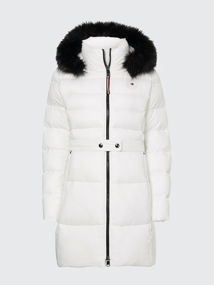 Tommy Hilfiger Th Protect Padded Belted Puffer Women's Coats White | bahTCucDdNvC