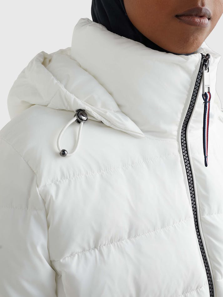 Tommy Hilfiger Th Protect Padded Belted Puffer Women's Coats White | bahTCucDdNvC