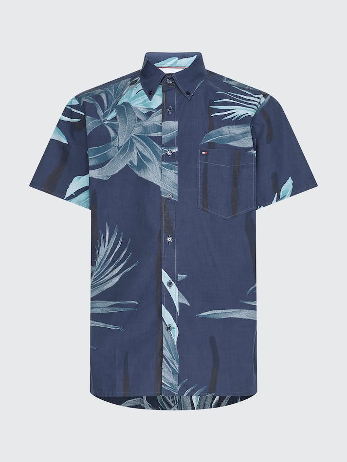 Tommy Hilfiger Tropical Print Short Men's Shirts Blue / Multicolor | acIcdo9T1lrn