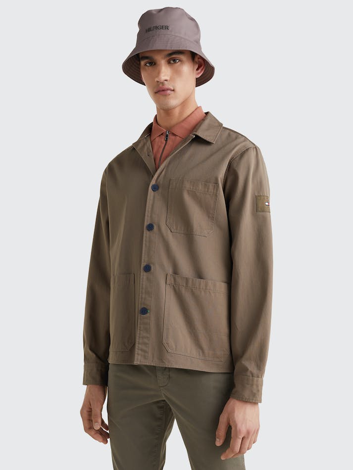 Tommy Hilfiger Twill Shirt Men's Jackets Faded Military | bxBKaOVlnfFq