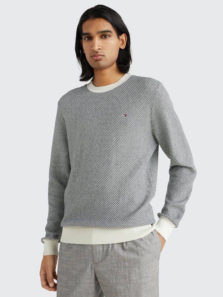 Tommy Hilfiger Two-Tone Relaxed Fit Men's Jumpers White | HPQ7lkmKRT6W