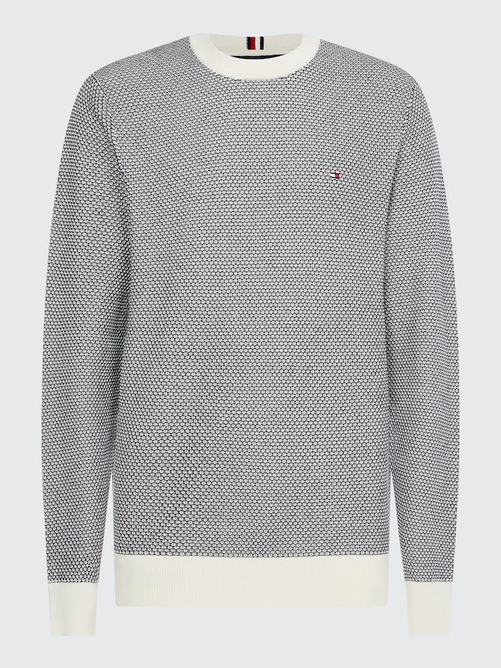 Tommy Hilfiger Two-Tone Relaxed Fit Men's Jumpers White | HPQ7lkmKRT6W