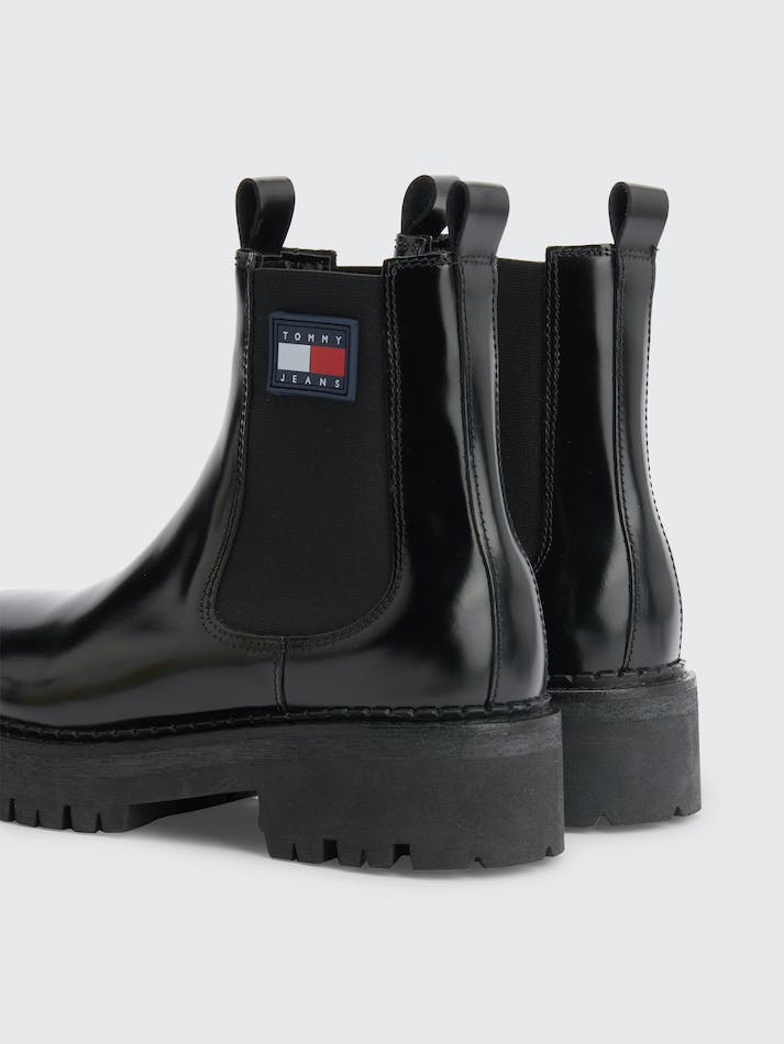 Tommy Hilfiger Urban Leather Chelsea Women's Boots Black | JOjah6mNlTFD