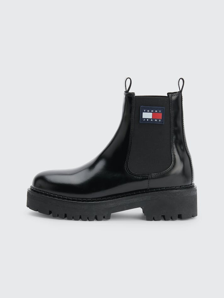 Tommy Hilfiger Urban Leather Chelsea Women's Boots Black | JOjah6mNlTFD