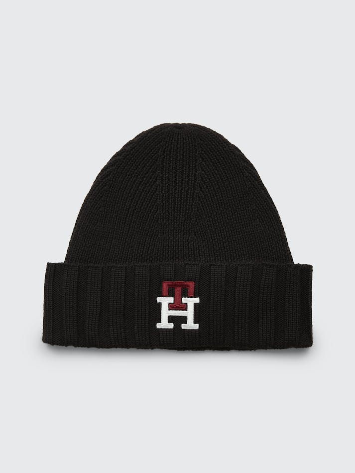 Tommy Hilfiger Varsity Monogram Men's Beanie Black | gMGz3JeibVkL