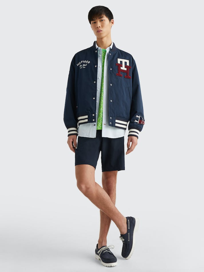 Tommy Hilfiger Varsity Monogram Men's Jackets Blue | H0nzq3qDgGzs