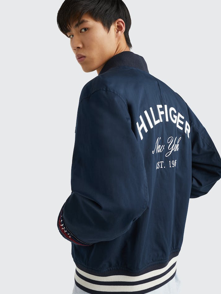 Tommy Hilfiger Varsity Monogram Men's Jackets Blue | H0nzq3qDgGzs