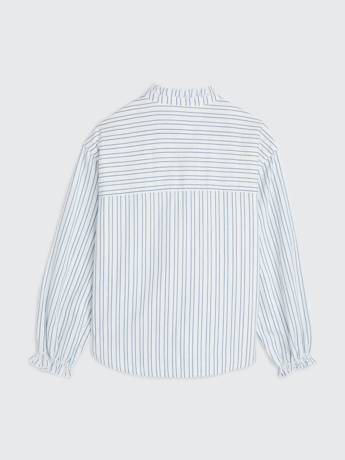 Tommy Hilfiger Vertical Stripe Frilled Kids' Shirts White Stripes | ZOCc0zl29V2E