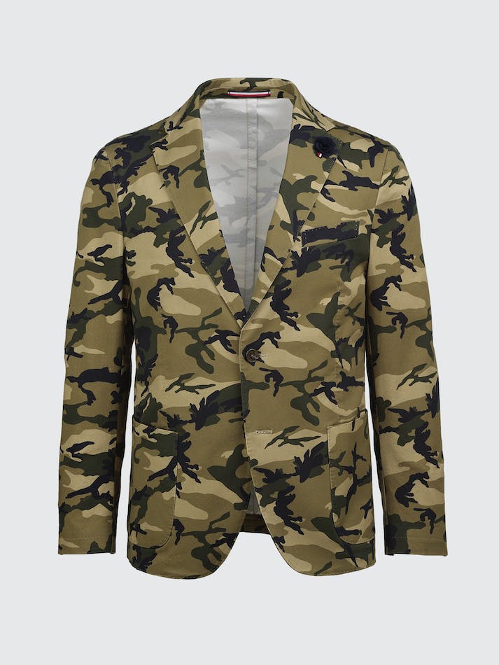 Tommy Hilfiger Washed Camo Print Men\'s Blazers Multicolor | TWcmzlAoJNvG