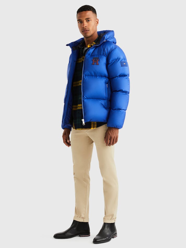 Tommy Hilfiger Zero Gravity Padded Hooded Puffer Men's Jackets Blue | 7wxLjKJEJi6p