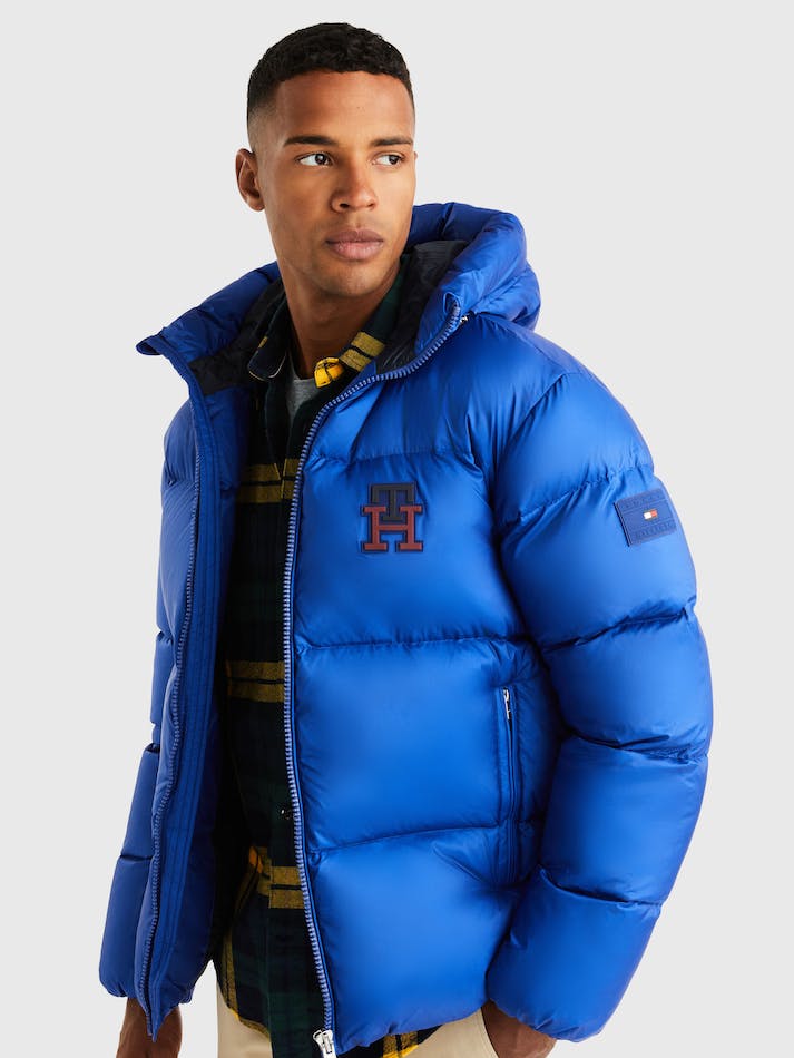 Tommy Hilfiger Zero Gravity Padded Hooded Puffer Men's Jackets Blue | 7wxLjKJEJi6p