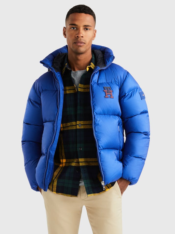 Tommy Hilfiger Zero Gravity Padded Hooded Puffer Men\'s Jackets Blue | 7wxLjKJEJi6p