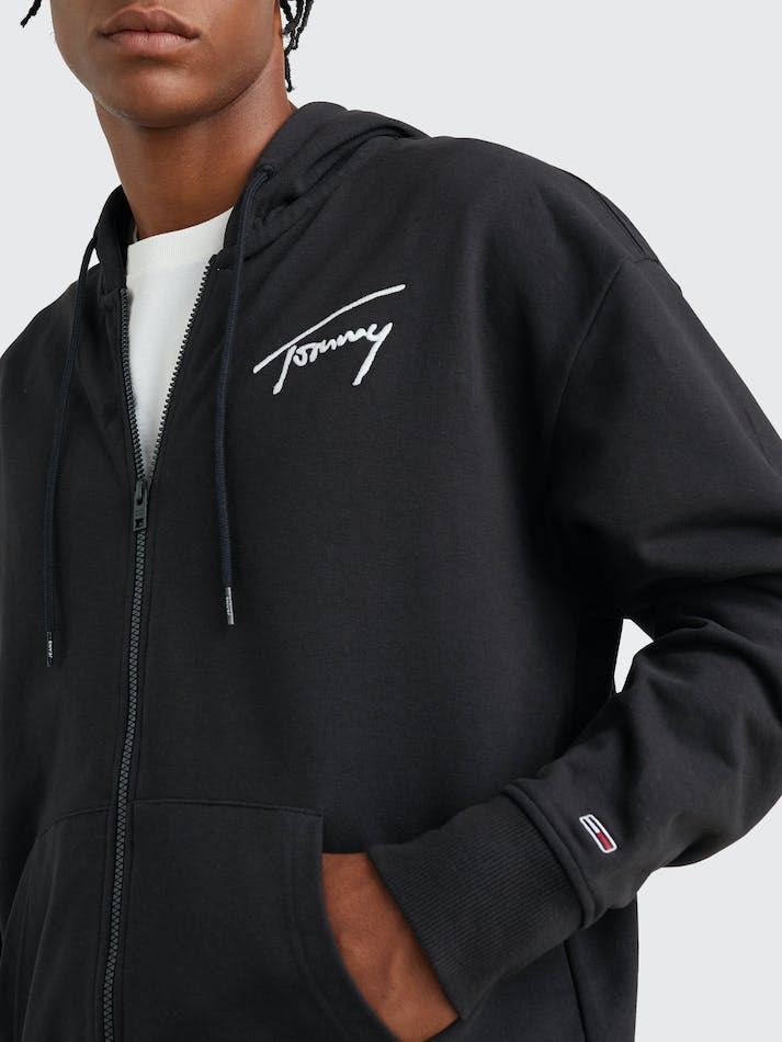 Tommy Jeans Zip-Thru Relaxed Fit Men's Hoodie Black | veMIlz1hSRSu