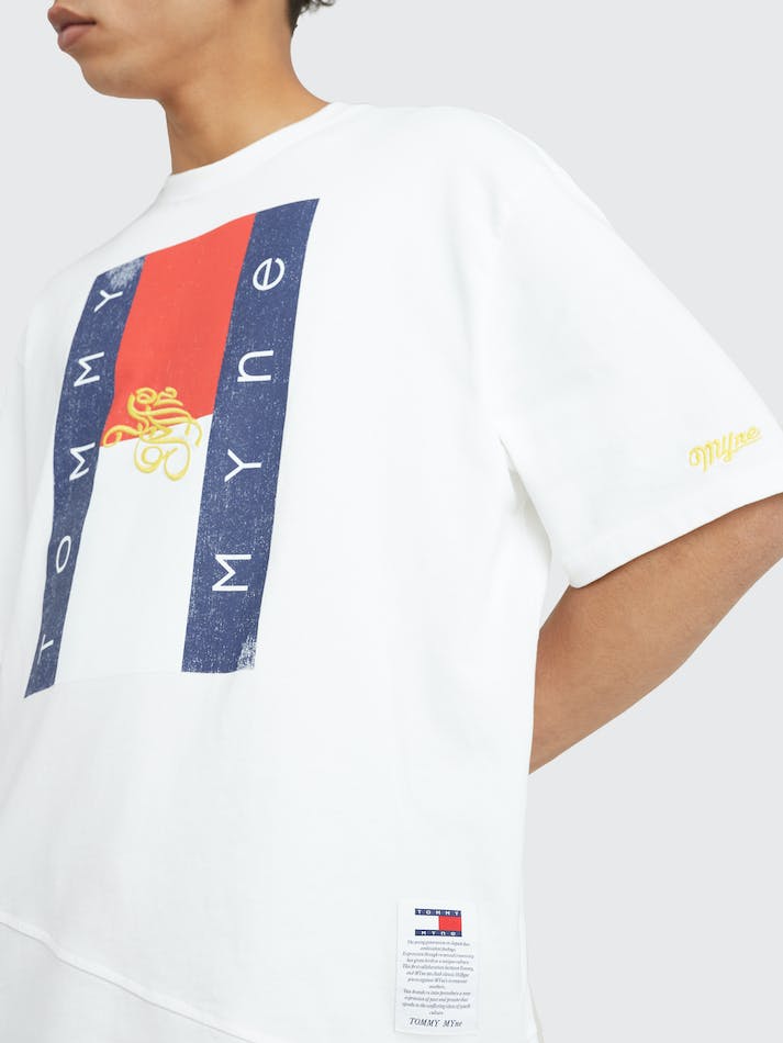 Tommy Jeans x MYne Oversized Unisex T Shirts White | 0NHcjmrK8ObT