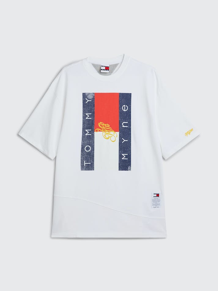 Tommy Jeans x MYne Oversized Unisex T Shirts White | 0NHcjmrK8ObT