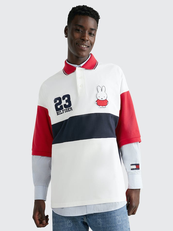 Tommy Hilfiger x Miffy Colour-Blocked Boxy Men's Polo Shirts White | Eg5XERPTh0X4