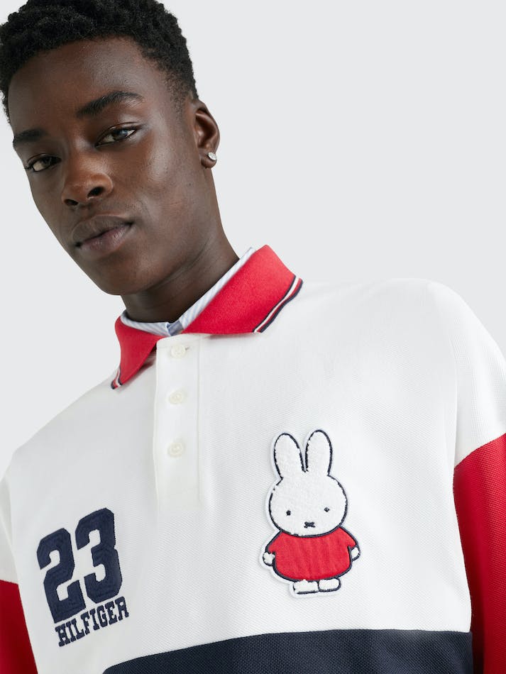 Tommy Hilfiger x Miffy Colour-Blocked Boxy Men's Polo Shirts White | Eg5XERPTh0X4