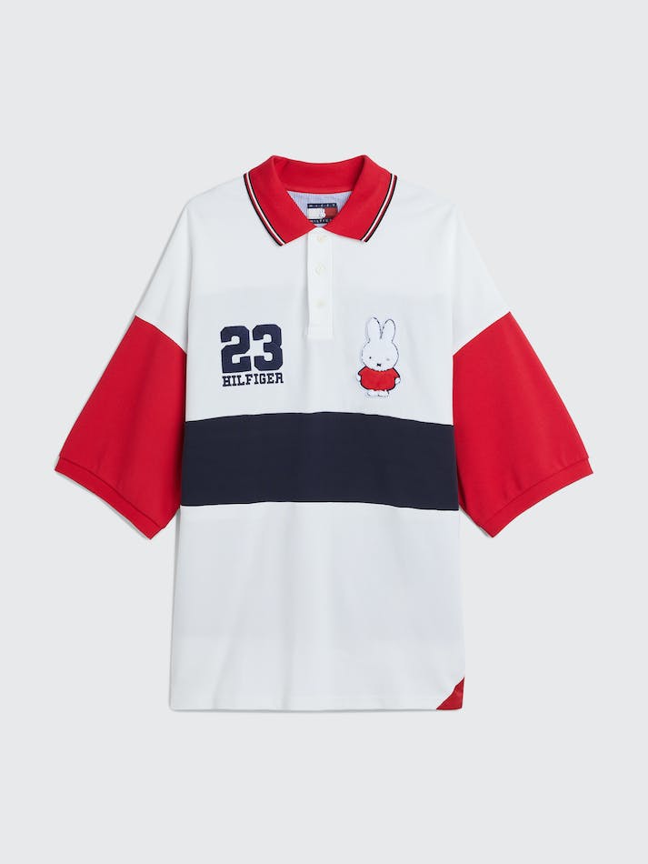 Tommy Hilfiger x Miffy Colour-Blocked Boxy Men's Polo Shirts White | Eg5XERPTh0X4