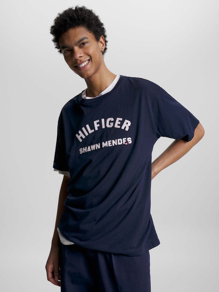 Tommy Hilfiger x Shawn Mendes Archive Fit Men's T Shirts Dark Grey Navy | tYohDIw8ztKW