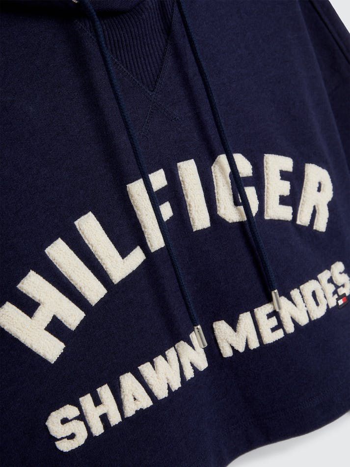 Tommy Hilfiger x Shawn Mendes Graphic Cropped Women's Hoodie Dark Grey Navy | 4gl9nO3O75D8