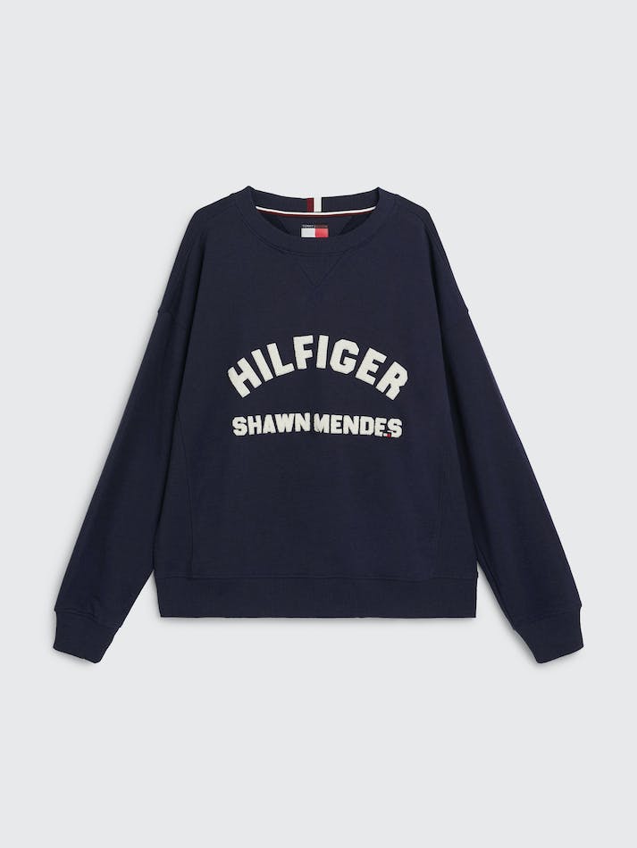 Tommy Hilfiger x Shawn Mendes Logo Applique Men's Sweatshirt Dark Grey Navy | iHLZTbWMVAN8