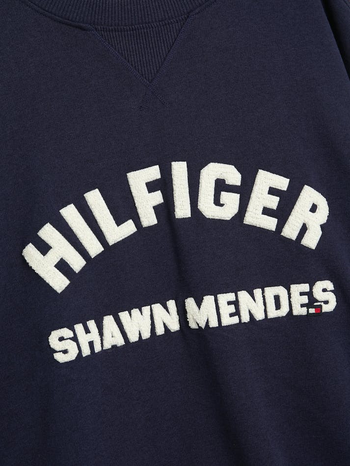 Tommy Hilfiger x Shawn Mendes Logo Applique Men's Sweatshirt Dark Grey Navy | iHLZTbWMVAN8