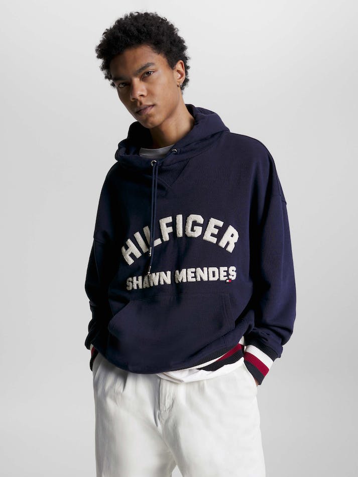 Tommy Hilfiger x Shawn Mendes Logo Men's Hoodie Dark Grey Navy | pvVfth5QsT09