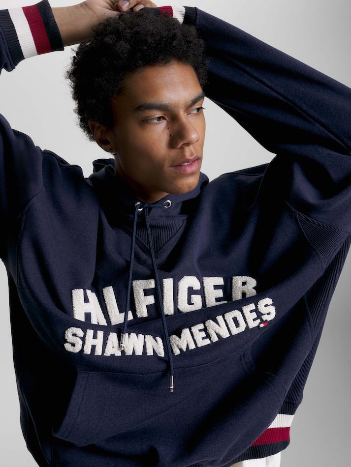 Tommy Hilfiger x Shawn Mendes Logo Men's Hoodie Dark Grey Navy | pvVfth5QsT09