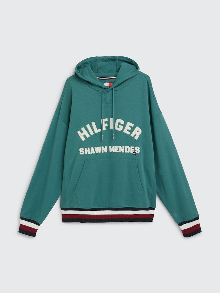 Tommy Hilfiger x Shawn Mendes Logo Men's Hoodie Green | 0JLC7wGx8VIa