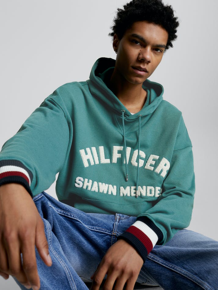 Tommy Hilfiger x Shawn Mendes Logo Men's Hoodie Green | 0JLC7wGx8VIa