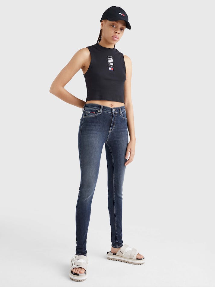 Tommy Jeans Archive Cropped Fit Logo Tank Women's T Shirts Black | 3G1lRS2EzSyV