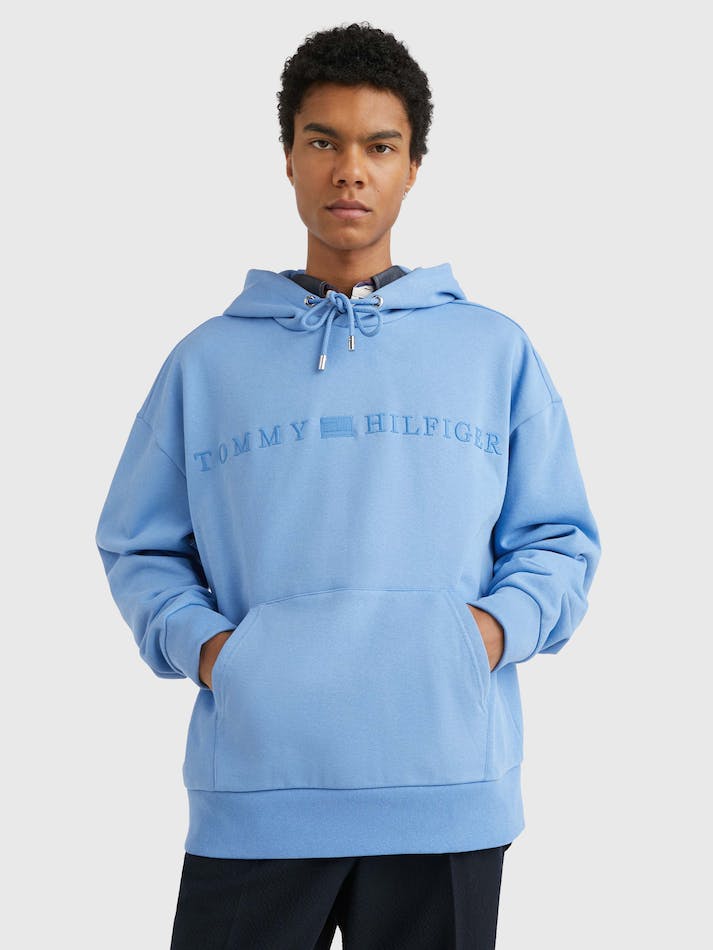 Tommy Hilfiger Archive Logo Men's Hoodie Blue | wuaGmw1xvGh3